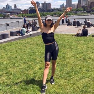 Pleather Look Biker Shorts